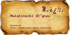 Malatinszki Ágnes névjegykártya