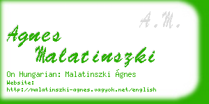 agnes malatinszki business card